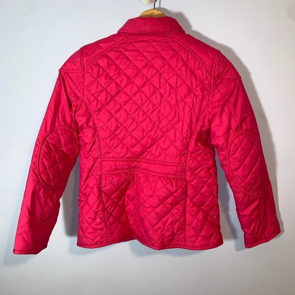 Ralph Lauren Pink Quilted chore barn coat Jacket corduroy collar size large